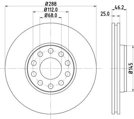 1x MINTEX MDC2338 Brake Disc