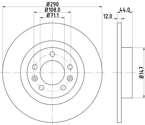 1x  MINTEX Brake Disc MDC2345 290