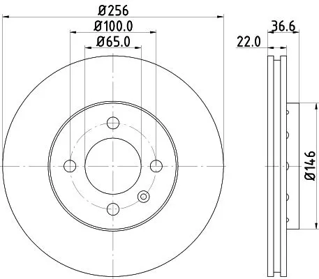 1x  MINTEX Brake Disc MDC2364 256