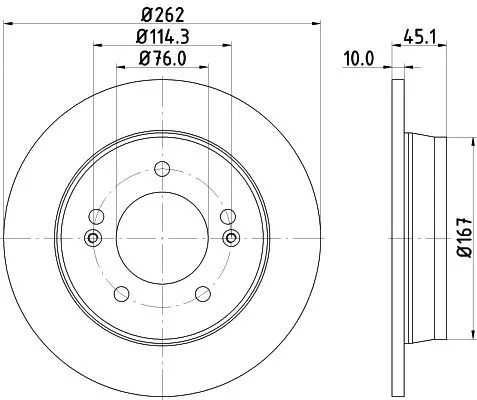 1x  MINTEX Brake Disc MDC2366 262
