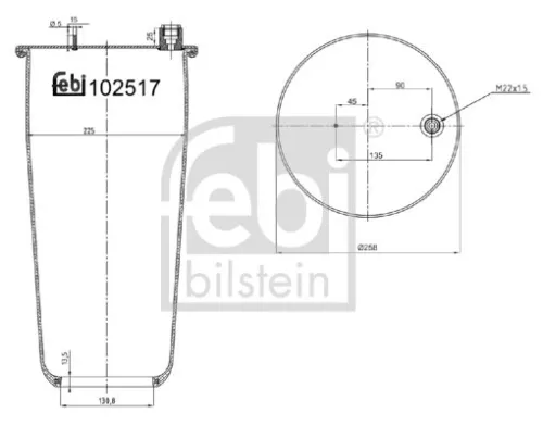FEBI BILSTEIN FEBI BILSTEIN 102517 Febi Rear Air Bag Suspension Spring For Mercedes-benz Actros Mp4 / Mp5 Anto 