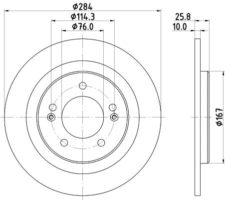 1x MINTEX MDC2484 Brake Disc