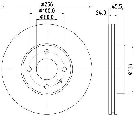 1x MINTEX MDC2514 Brake Disc