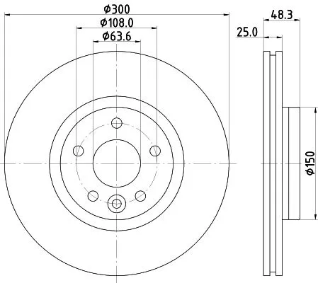 1x MINTEX MDC2530 Brake Disc