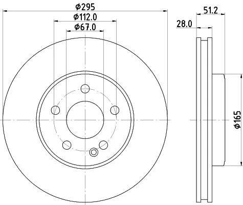 1x  MINTEX Brake Disc MDC2537 295