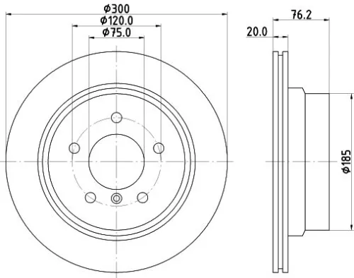 1x MINTEX MDC2555 Brake Disc
