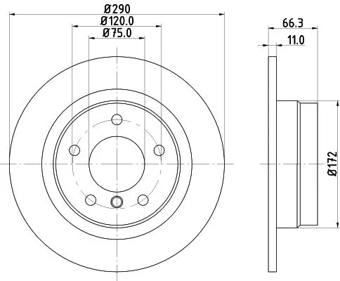 1x MINTEX MDC2557 Brake Disc