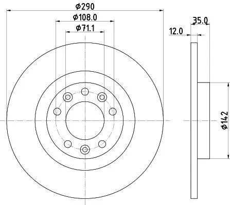 1x  MINTEX Brake Disc MDC2601 290