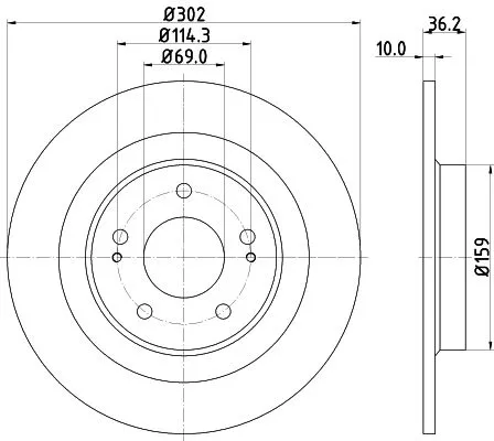 1x  MINTEX Brake Disc