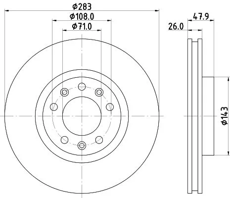 1x MINTEX MDC2607 Brake Disc