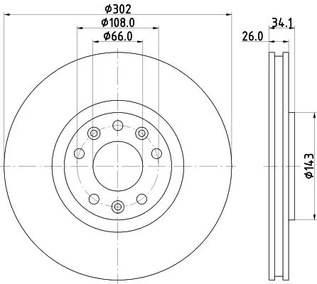 1x MINTEX MDC2609 Brake Disc