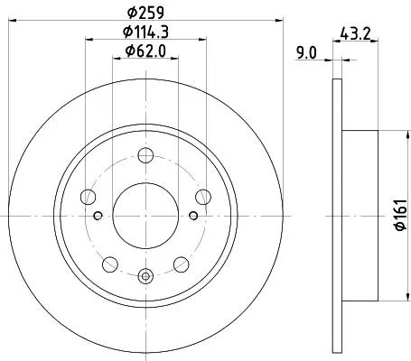 1x MINTEX MDC2612 Brake Disc