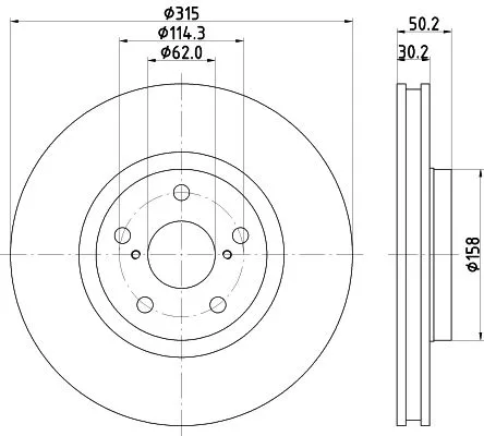 1x MINTEX MDC2638 Brake Disc
