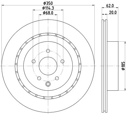 1x  MINTEX Brake Disc MDC2640 350