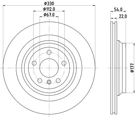 1x MINTEX MDC2672 Brake Disc