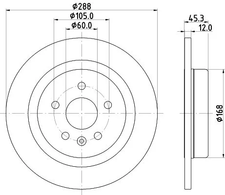 1x MINTEX MDC2688 Brake Disc
