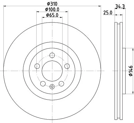 1x MINTEX MDC2697 Brake Disc