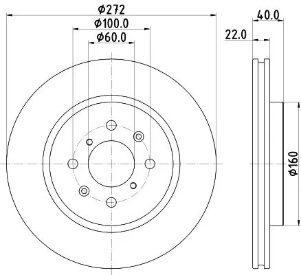 1x MINTEX MDC2713 Brake Disc