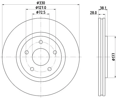 1x MINTEX MDC2721 Brake Disc