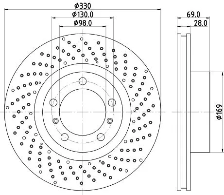 1x MINTEX MDC2730R Brake Disc