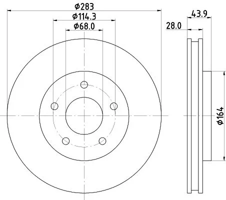 1x MINTEX MDC2732 Brake Disc
