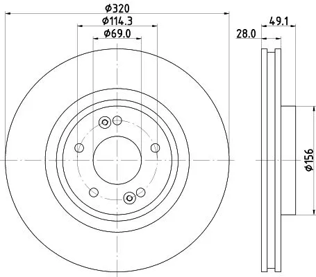 1x MINTEX MDC2736 Brake Disc