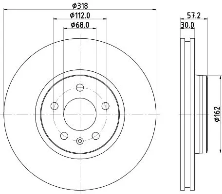 1x MINTEX MDC2745 Brake Disc