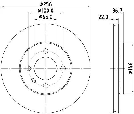 1x  MINTEX Brake Disc MDC2758 256
