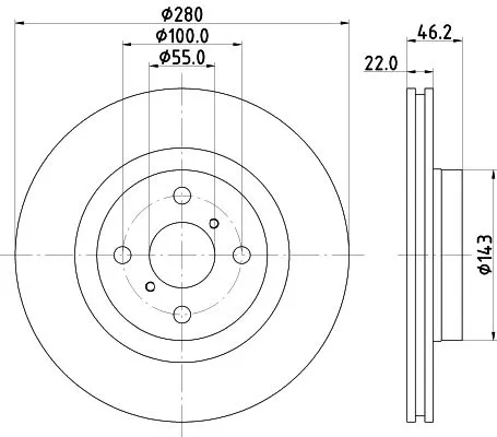 1x MINTEX MDC2763 Brake Disc