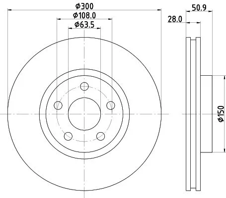 1x MINTEX MDC2764 Brake Disc