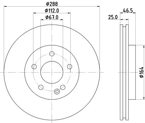 1x  MINTEX Brake Disc MDC2767 288