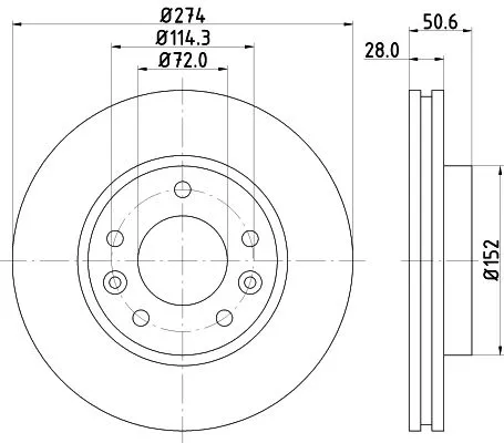 1x MINTEX MDC2776C Brake Disc