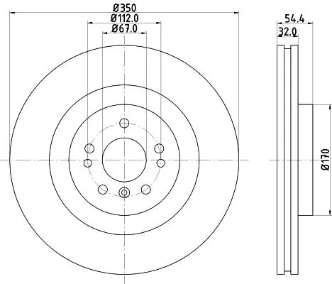 1x  MINTEX Brake Disc MDC2782C 350