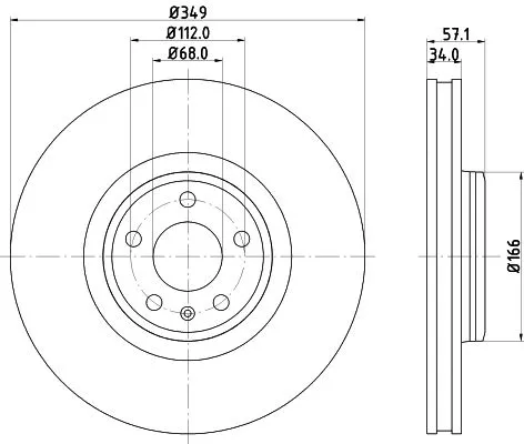 1x MINTEX MDC2785C Brake Disc