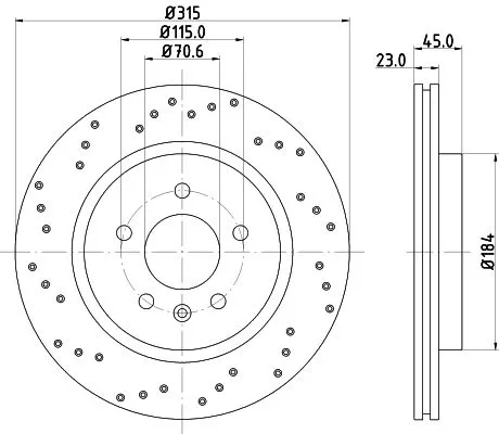 1x MINTEX MDC2790C Brake Disc