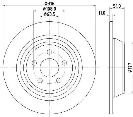 1x MINTEX MDC2799C Brake Disc