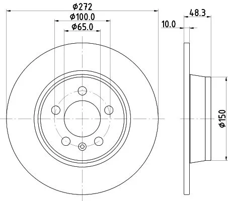 1x MINTEX MDC2800C Brake Disc