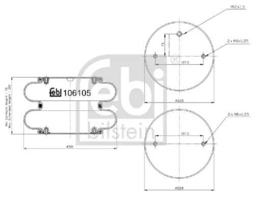 FEBI BILSTEIN FEBI BILSTEIN 106105 Febi Air Bag Suspension Spring 