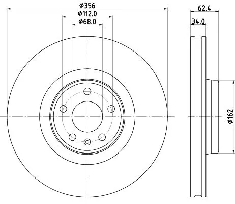 1x MINTEX MDC2819C Brake Disc