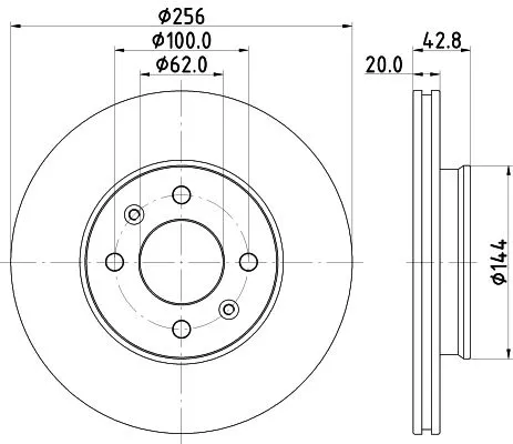 1x MINTEX MDC2841C Brake Disc