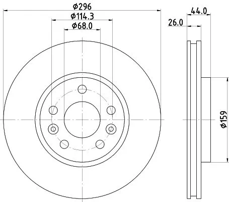 1x MINTEX MDC2854C Brake Disc