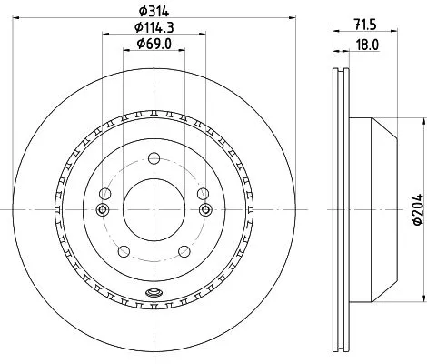 1x  MINTEX Brake Disc