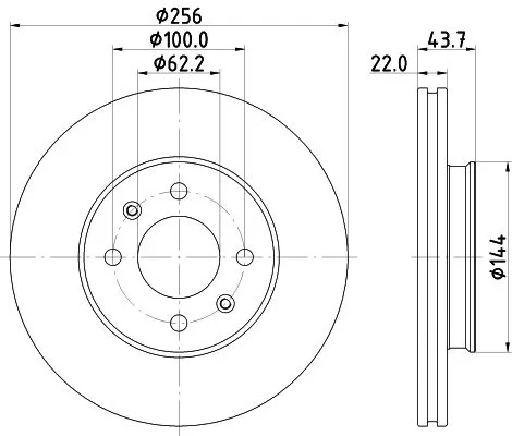 1x MINTEX MDC2872C Brake Disc
