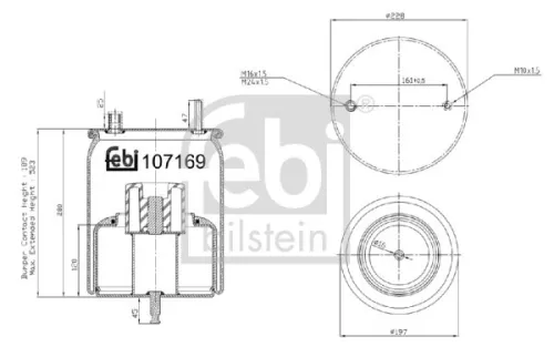 FEBI BILSTEIN FEBI BILSTEIN 107169 Febi Non-steered Leading Axle Air Bag Suspension Spring For Volvo Fh Fh Ii  