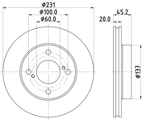 1x  MINTEX Brake Disc