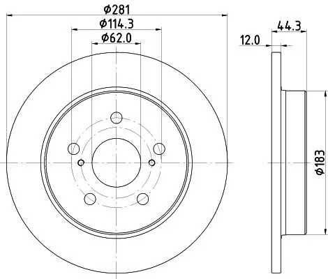 1x  MINTEX Brake Disc MDC2912C 281
