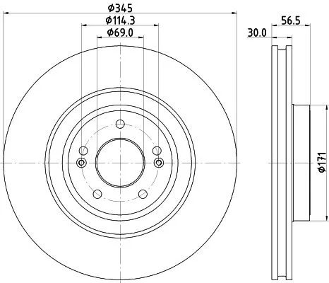 1x MINTEX MDC2925C Brake Disc
