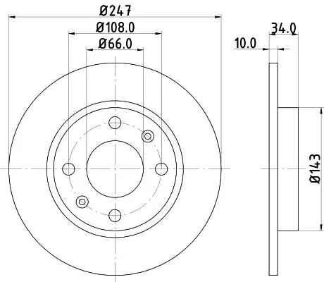 1x  MINTEX Brake Disc MDC293C 247