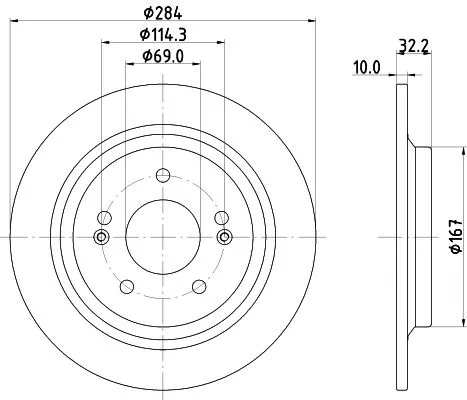 1x MINTEX MDC2944C Brake Disc