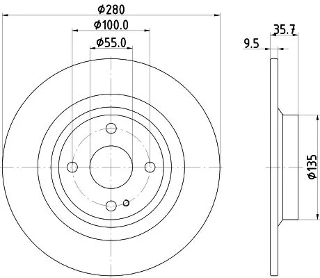 1x MINTEX MDC2956C Brake Disc